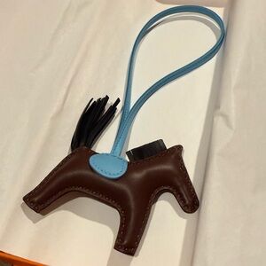 Hermes Brown and Blue Horse Bag Charm